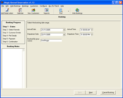 IMagic Kennel Reservation Screenshot